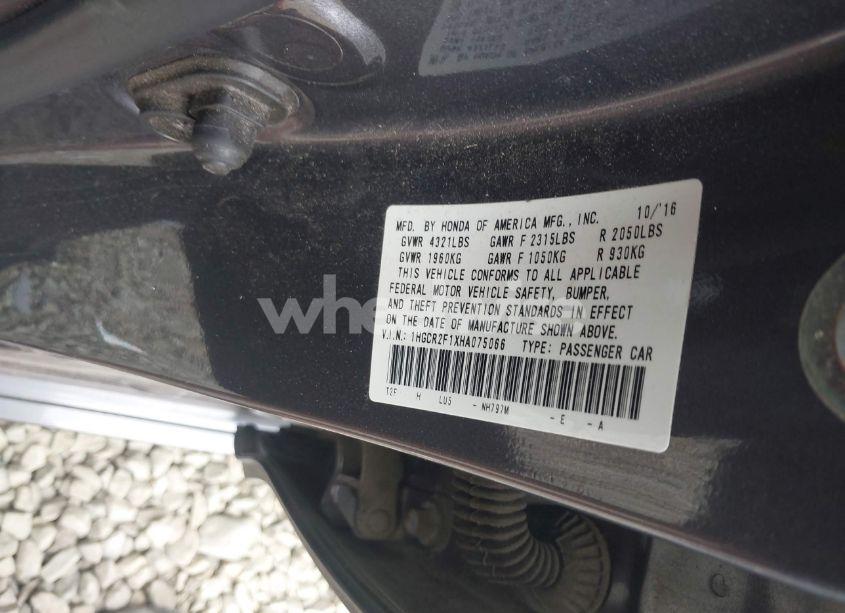 Photo 9 of 2017 Honda Accord SPORT SE (VIN 1HGCR2F1XHA075066)