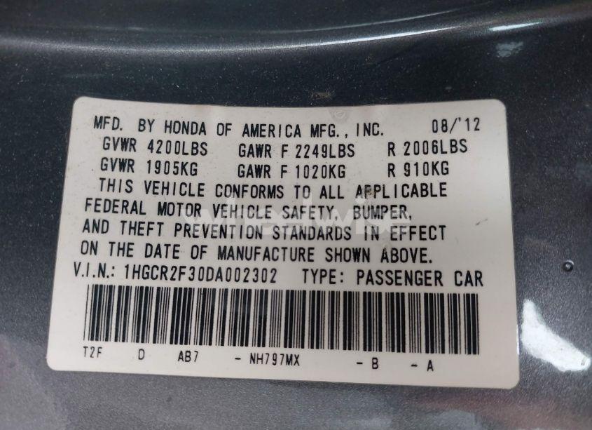 Photo 9 of 2013 Honda Accord LX (VIN 1HGCR2F30DA002302)