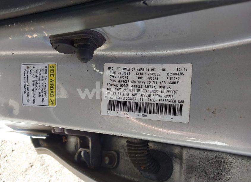 Photo 8 of 2013 Honda Accord LX (VIN 1HGCR2F30DA051113)