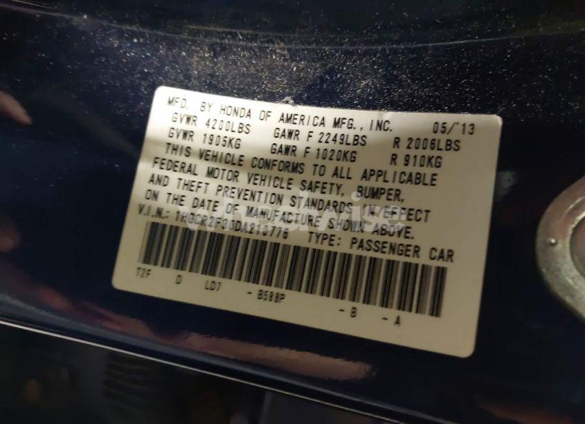 Photo 9 of 2013 Honda Accord LX (VIN 1HGCR2F30DA210776)