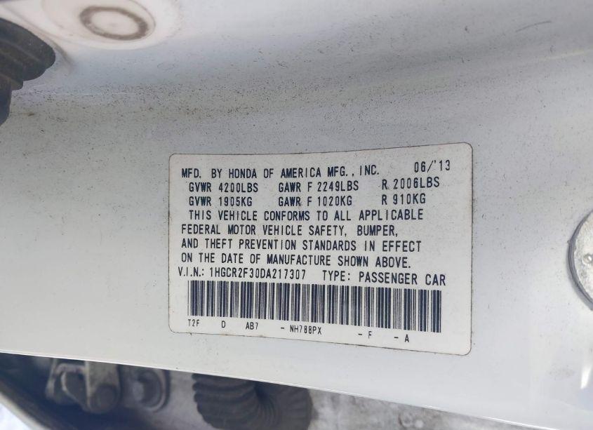 Photo 9 of 2013 Honda Accord LX (VIN 1HGCR2F30DA217307)