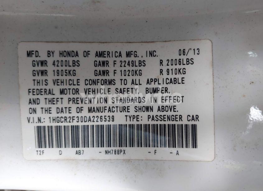 Photo 9 of 2013 Honda Accord LX (VIN 1HGCR2F30DA226539)