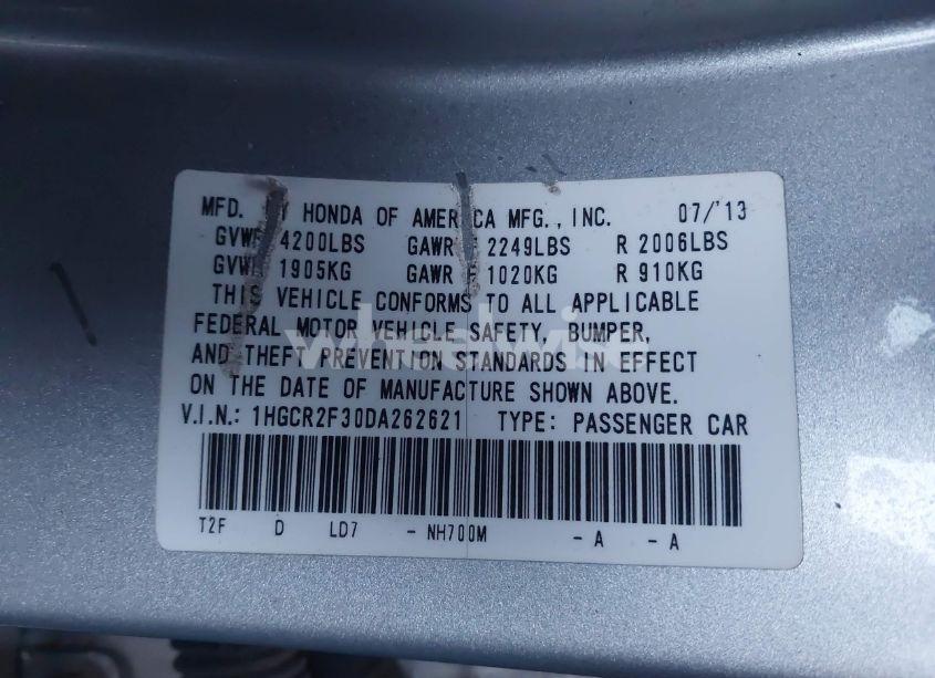 Photo 9 of 2013 Honda Accord LX (VIN 1HGCR2F30DA262621)