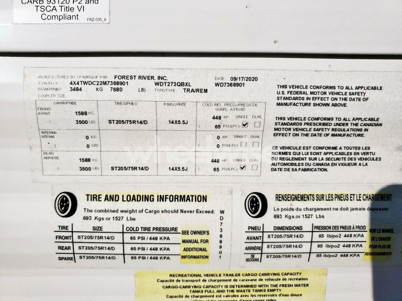 Photo 10 of 2021 WILD TRV TRL - camper N/A (VIN 1HGCR2F30EA032210)