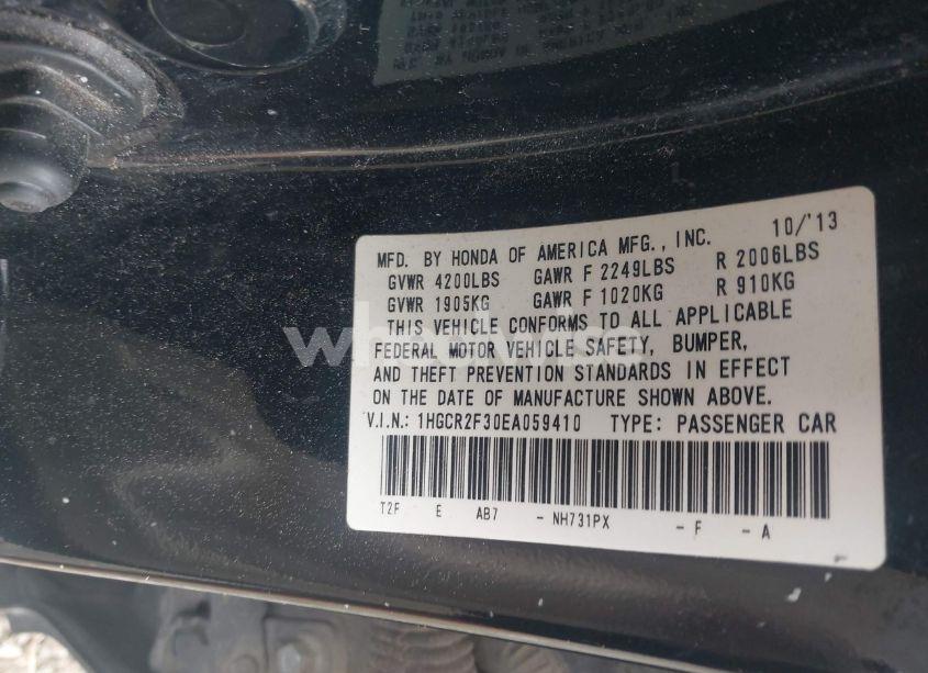 Photo 9 of 2014 Honda Accord LX (VIN 1HGCR2F30EA059410)