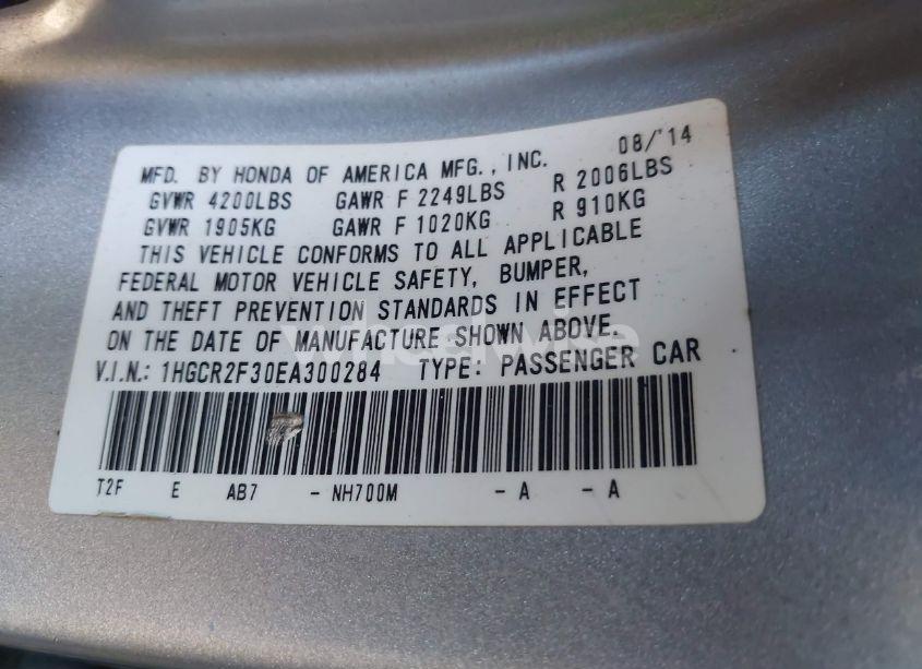 Photo 9 of 2014 Honda Accord LX (VIN 1HGCR2F30EA300284)