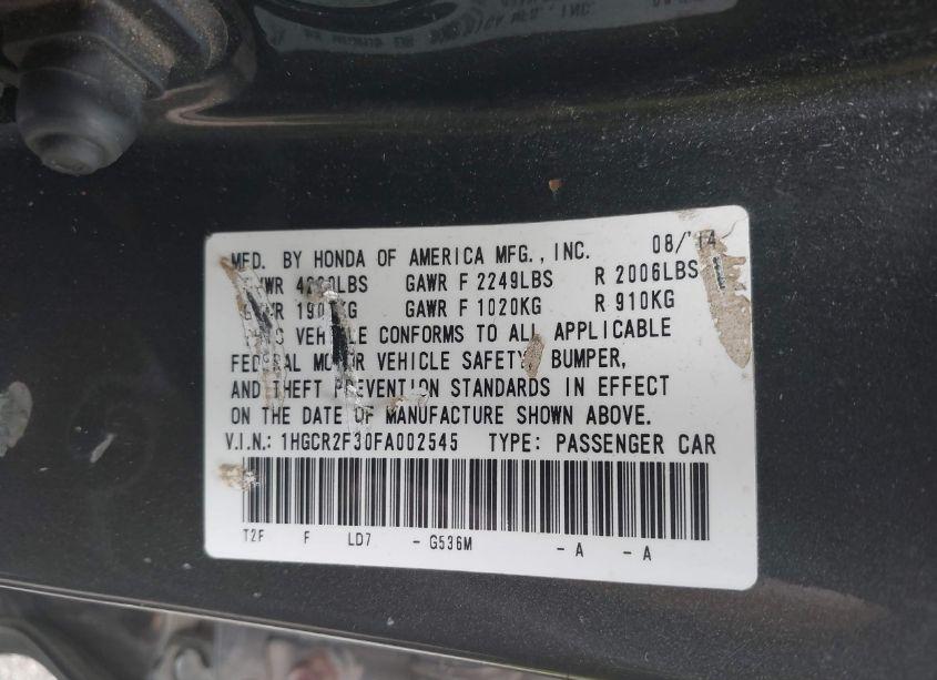 Photo 9 of 2015 Honda Accord LX (VIN 1HGCR2F30FA002545)