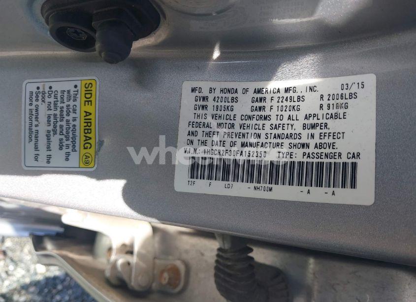 Photo 9 of 2015 Honda Accord LX (VIN 1HGCR2F30FA152350)