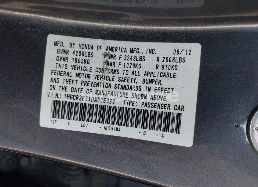 Photo 9 of 2013 Honda Accord LX (VIN 1HGCR2F31DA005323)