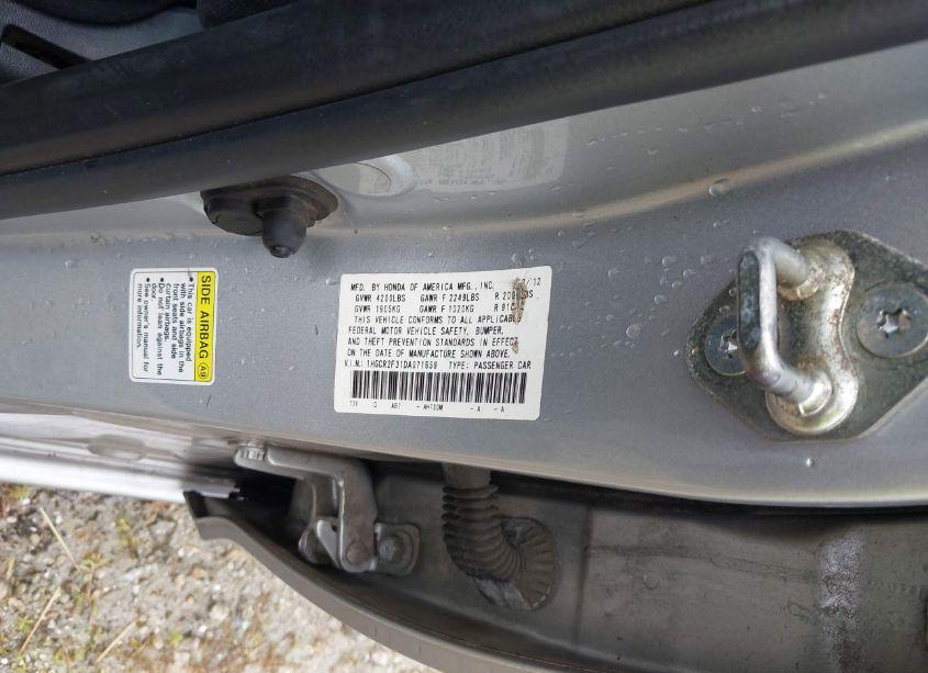 Photo 9 of 2013 Honda Accord LX (VIN 1HGCR2F31DA071659)