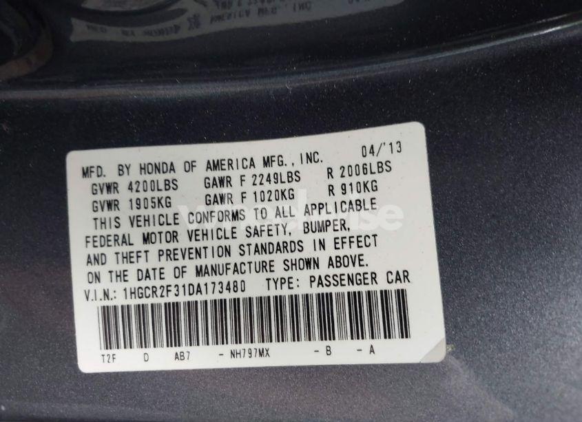Photo 9 of 2013 Honda Accord LX (VIN 1HGCR2F31DA173480)