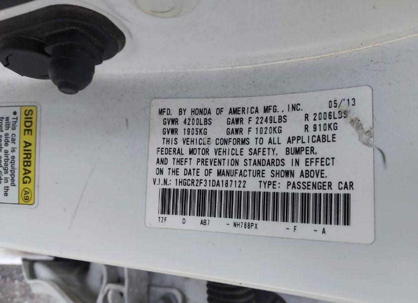 Photo 9 of 2013 Honda Accord LX (VIN 1HGCR2F31DA187122)