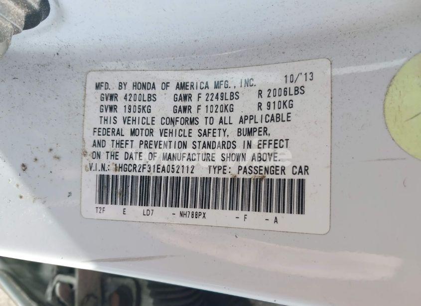 Photo 9 of 2014 Honda Accord LX (VIN 1HGCR2F31EA052112)