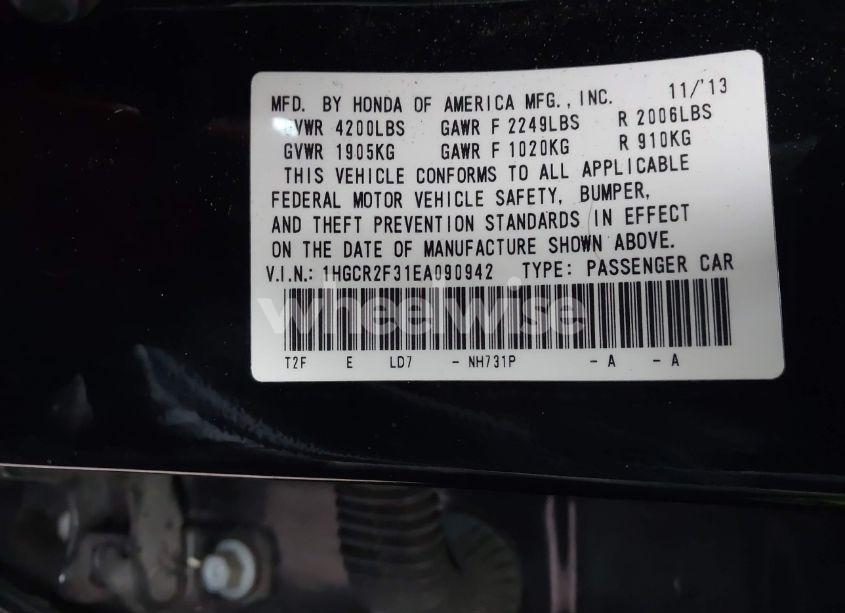 Photo 9 of 2014 Honda Accord LX (VIN 1HGCR2F31EA090942)