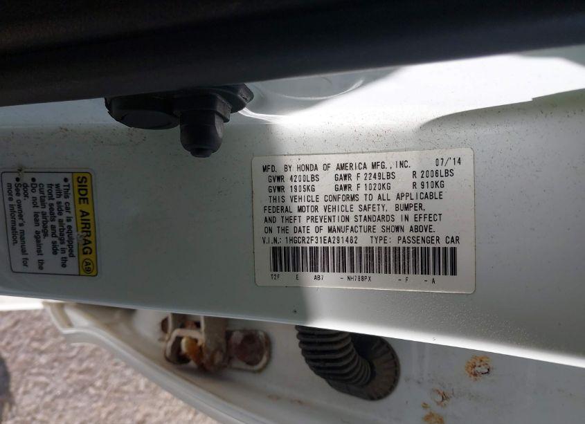 Photo 9 of 2014 Honda Accord LX (VIN 1HGCR2F31EA291482)