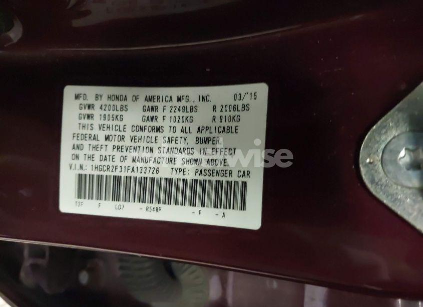 Photo 9 of 2015 Honda Accord LX (VIN 1HGCR2F31FA133726)