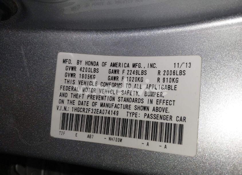 Photo 9 of 2014 Honda Accord LX (VIN 1HGCR2F32EA074149)