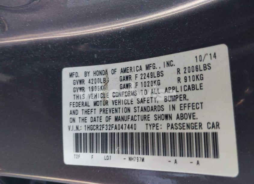 Photo 9 of 2015 Honda Accord LX (VIN 1HGCR2F32FA047440)