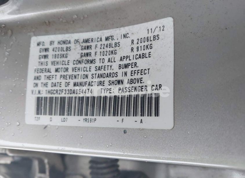 Photo 9 of 2013 Honda Accord LX (VIN 1HGCR2F33DA054474)