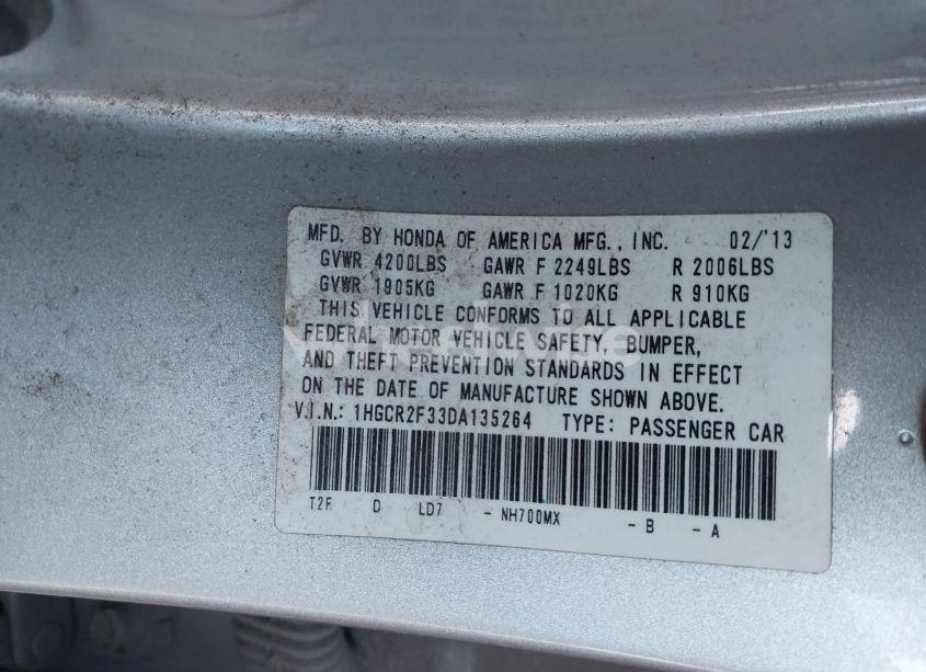 Photo 9 of 2013 Honda Accord LX (VIN 1HGCR2F33DA135264)