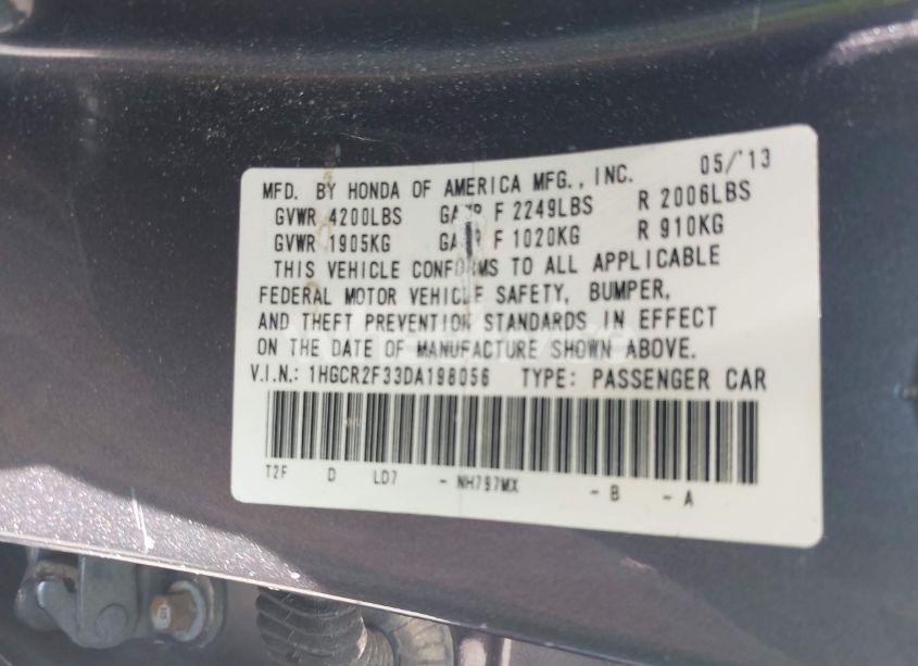 Photo 9 of 2013 Honda Accord LX (VIN 1HGCR2F33DA198056)