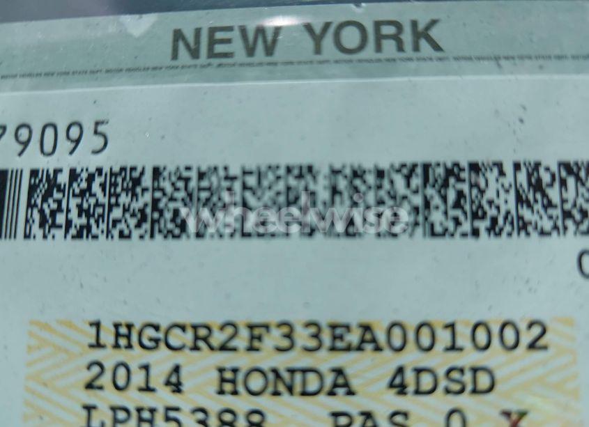 Photo 9 of 2014 Honda Accord LX (VIN 1HGCR2F33EA001002)