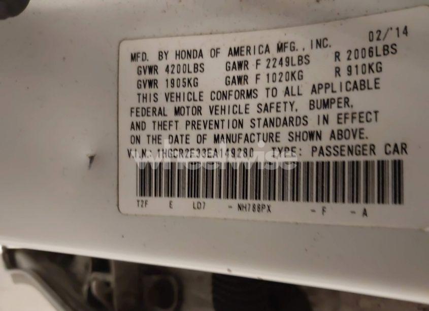 Photo 9 of 2014 Honda Accord LX (VIN 1HGCR2F33EA149280)