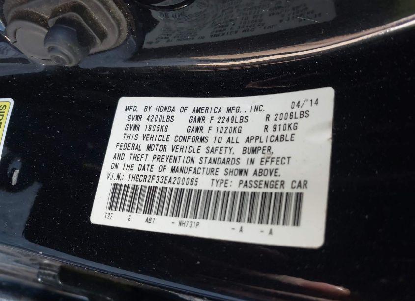 Photo 9 of 2014 Honda Accord LX (VIN 1HGCR2F33EA200065)
