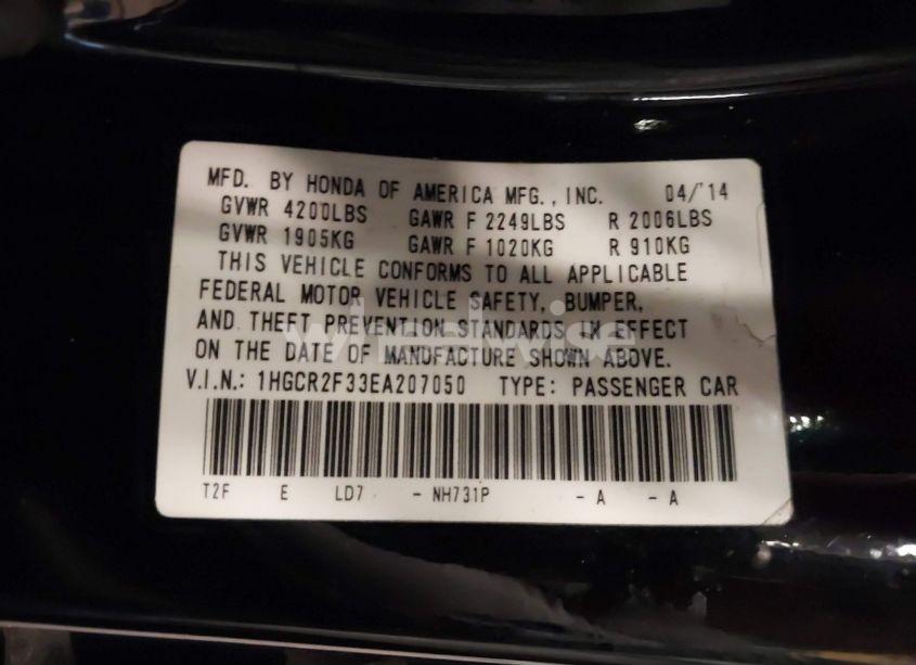 Photo 9 of 2014 Honda Accord LX (VIN 1HGCR2F33EA207050)