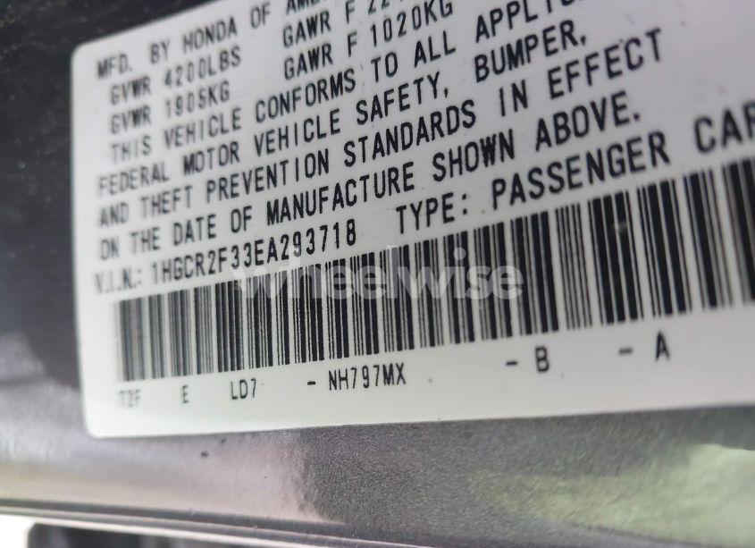 Photo 9 of 2014 Honda Accord LX (VIN 1HGCR2F33EA293718)