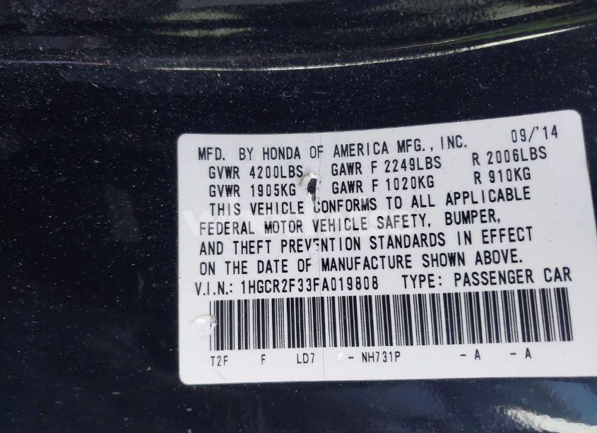 Photo 9 of 2015 Honda Accord LX (VIN 1HGCR2F33FA019808)