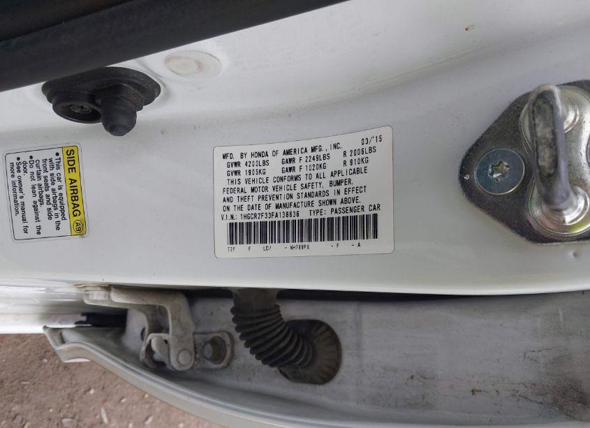 Photo 9 of 2015 Honda Accord LX (VIN 1HGCR2F33FA138636)