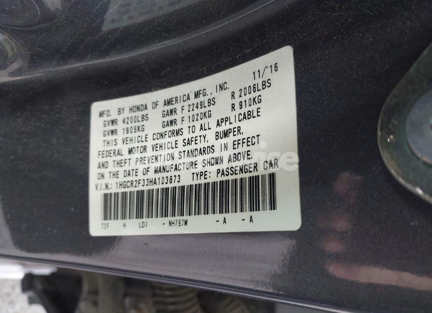 Photo 9 of 2017 Honda Accord LX (VIN 1HGCR2F33HA103873)