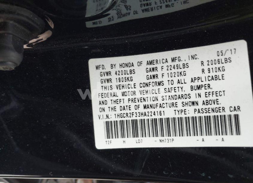 Photo 9 of 2017 Honda Accord LX (VIN 1HGCR2F33HA224161)