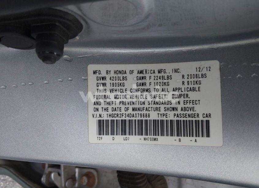 Photo 9 of 2013 Honda Accord LX (VIN 1HGCR2F34DA079688)