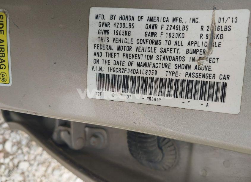 Photo 9 of 2013 Honda Accord LX (VIN 1HGCR2F34DA109059)