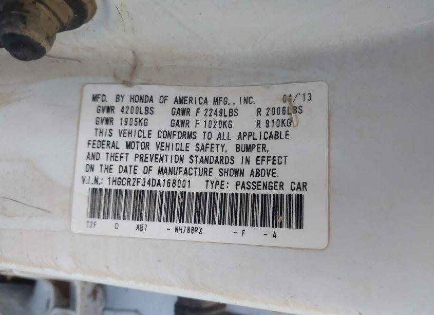 Photo 9 of 2013 Honda Accord LX (VIN 1HGCR2F34DA168001)