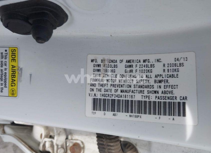 Photo 9 of 2013 Honda Accord LX (VIN 1HGCR2F34DA181167)