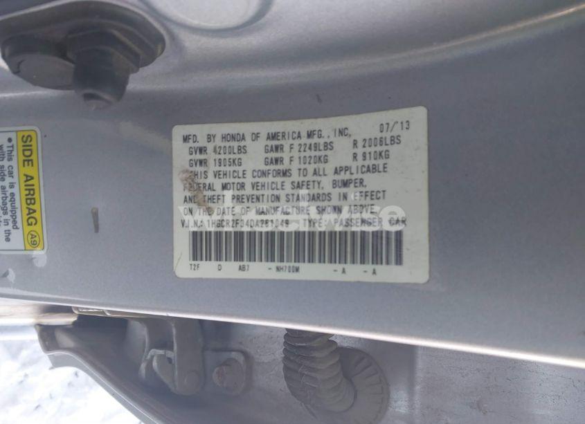 Photo 9 of 2013 Honda Accord LX (VIN 1HGCR2F34DA261049)