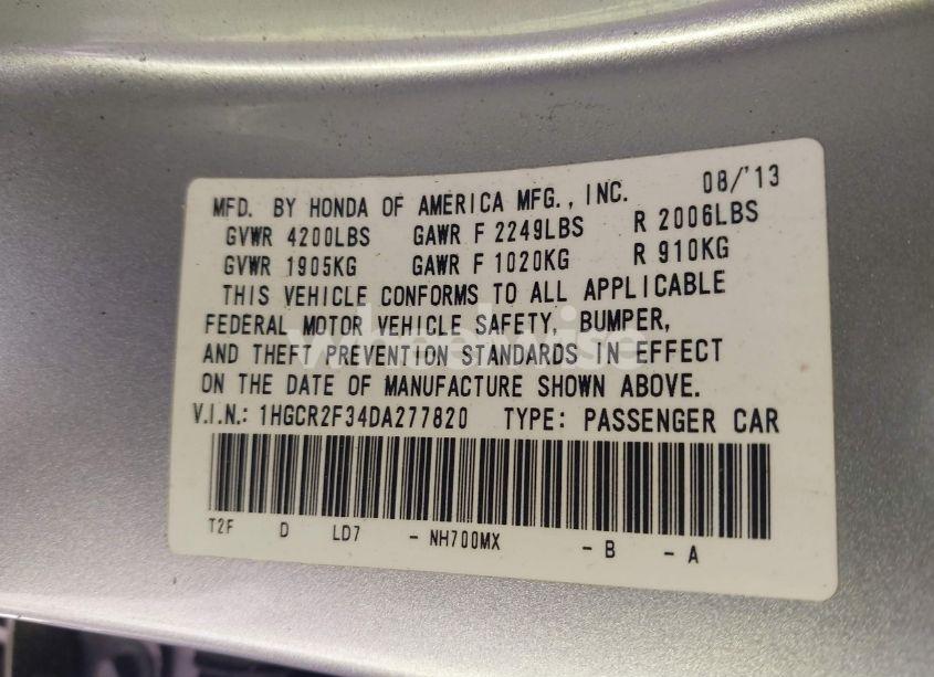 Photo 9 of 2013 Honda Accord LX (VIN 1HGCR2F34DA277820)