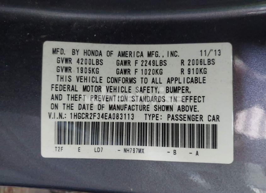 Photo 9 of 2014 Honda Accord LX (VIN 1HGCR2F34EA083113)
