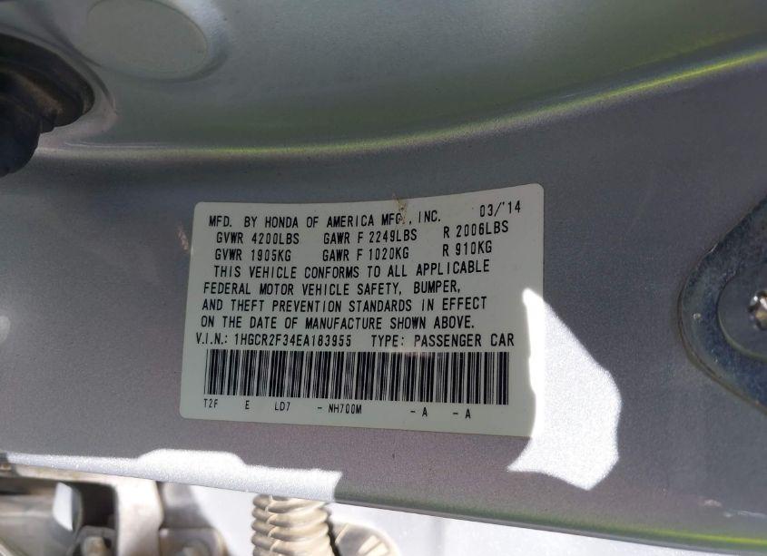 Photo 9 of 2014 Honda Accord LX (VIN 1HGCR2F34EA183955)