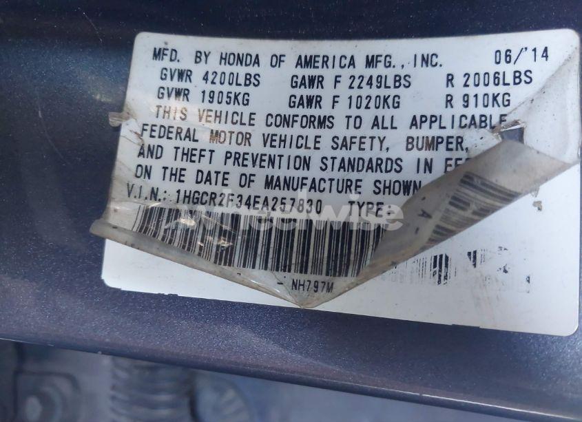 Photo 9 of 2014 Honda Accord LX (VIN 1HGCR2F34EA257830)