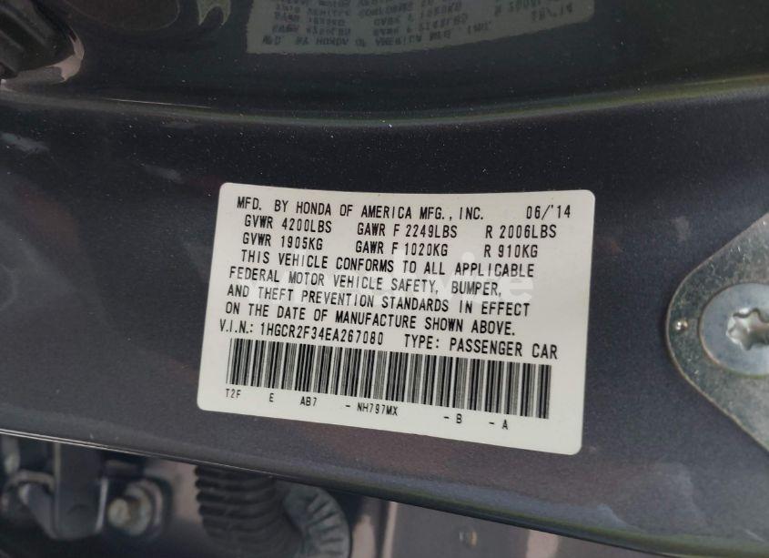 Photo 9 of 2014 Honda Accord LX (VIN 1HGCR2F34EA267080)