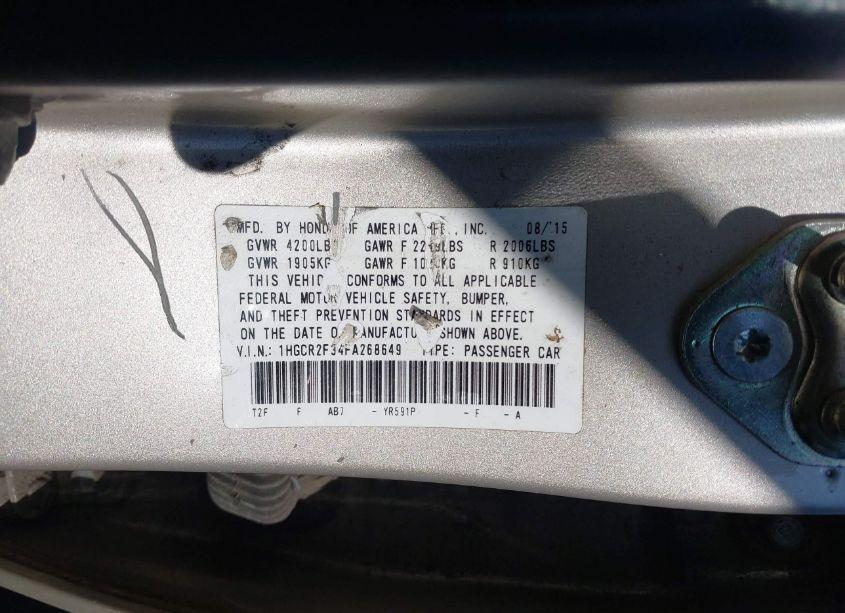 Photo 9 of 2015 Honda Accord LX (VIN 1HGCR2F34FA268649)