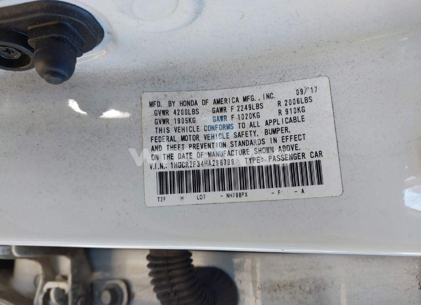 Photo 9 of 2017 Honda Accord LX (VIN 1HGCR2F34HA298799)