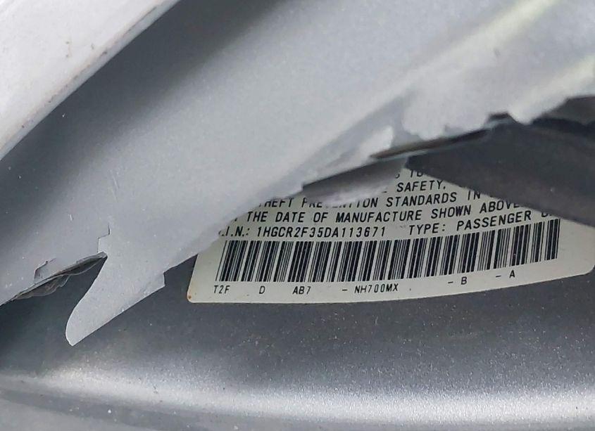 Photo 9 of 2013 Honda Accord LX (VIN 1HGCR2F35DA113671)