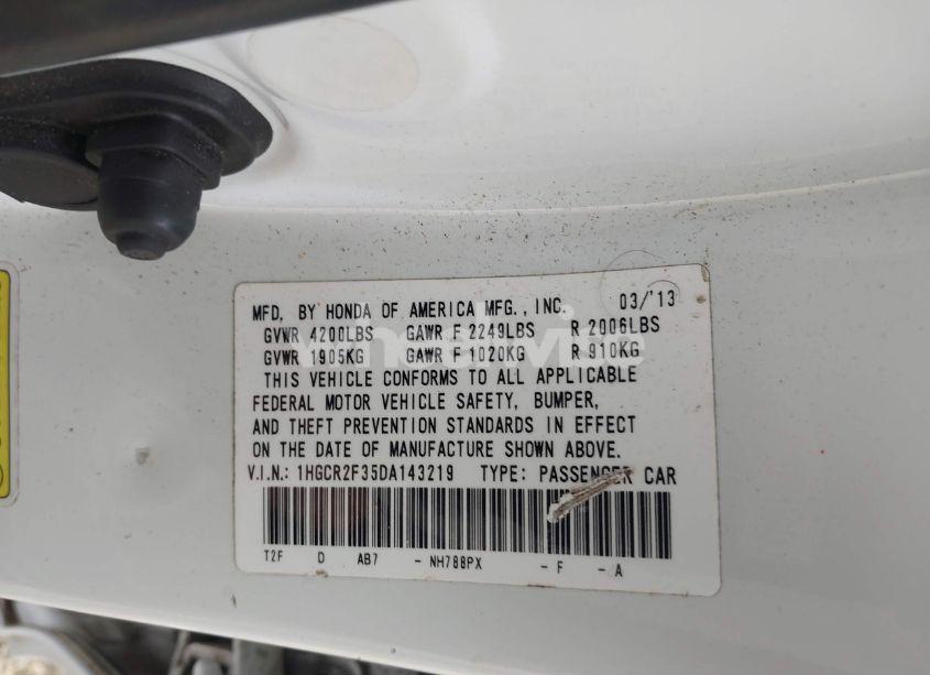 Photo 9 of 2013 Honda Accord LX (VIN 1HGCR2F35DA143219)