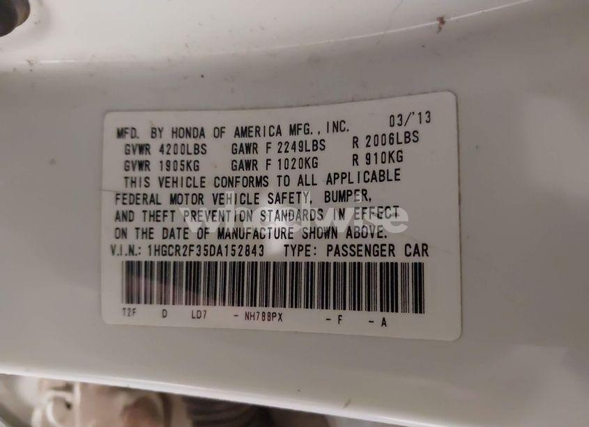 Photo 9 of 2013 Honda Accord LX (VIN 1HGCR2F35DA152843)