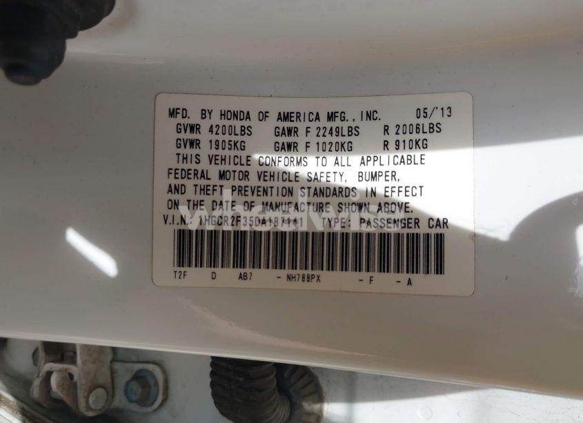 Photo 9 of 2013 Honda Accord LX (VIN 1HGCR2F35DA187141)